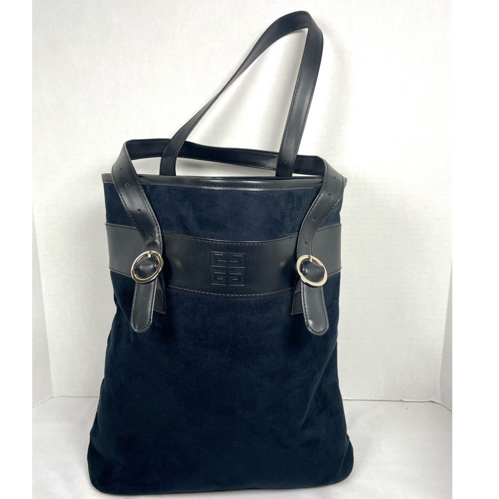Vintage Givenchy Parfums Black Suede Tote Bag